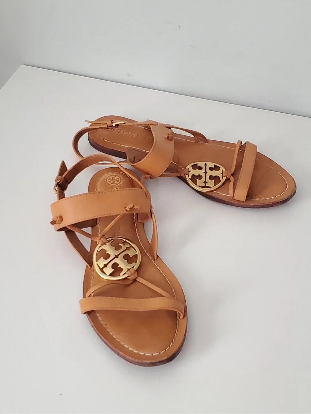 Tory Burch Leather Sandals in Tan Size 7.5